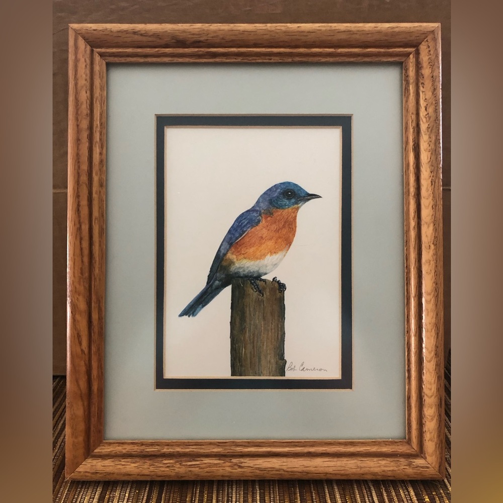Let This Eastern Bluebird Bring YOU Happiness, Signed by Artist Bob Coleman